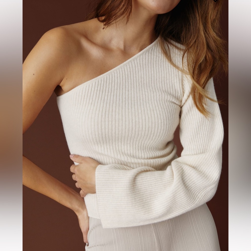 Reformation - santo cashmere one shoulder sweater